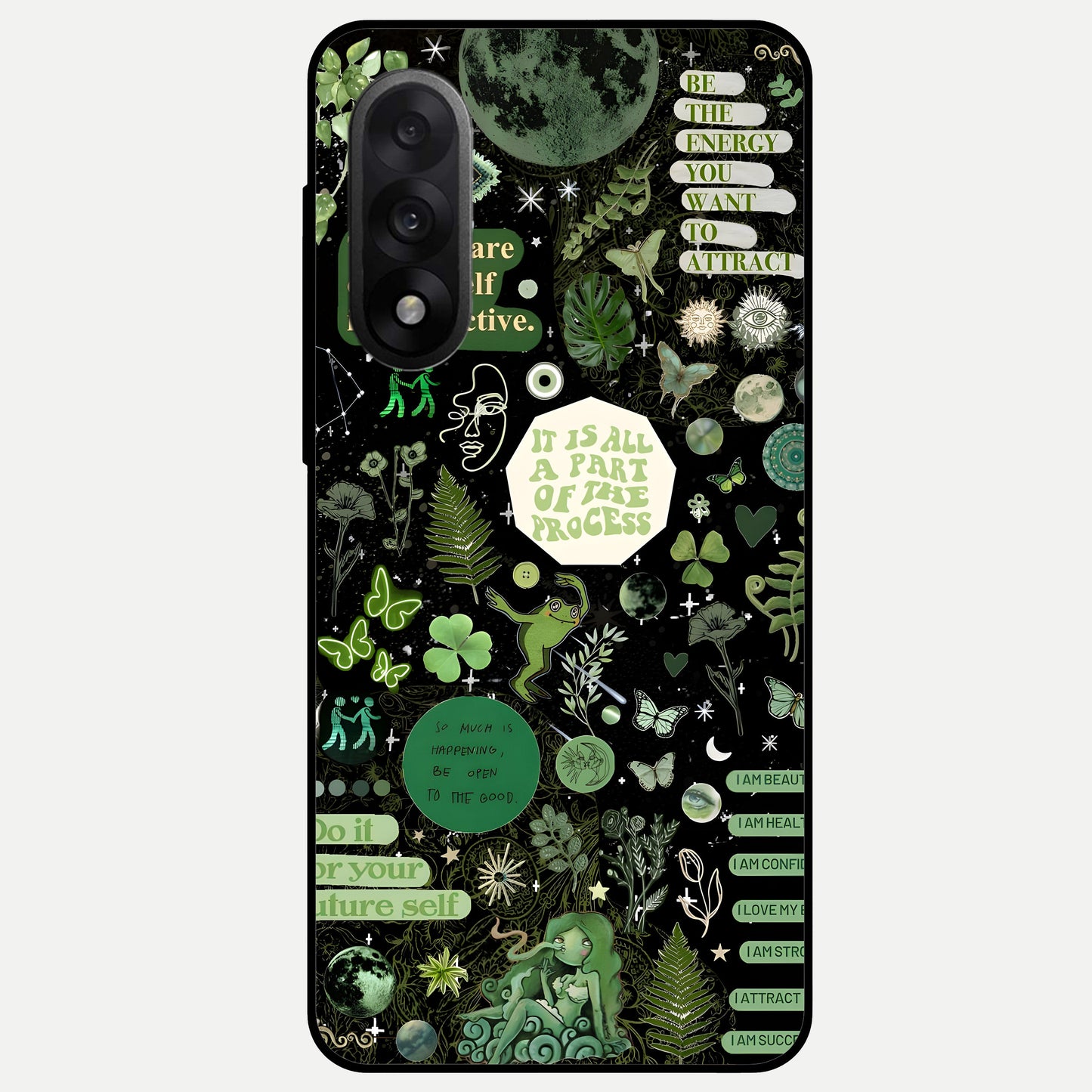  Green Mandala Pattern Glass Case For Oneplus Nord 5 back cover – full design glossy printed glass finish