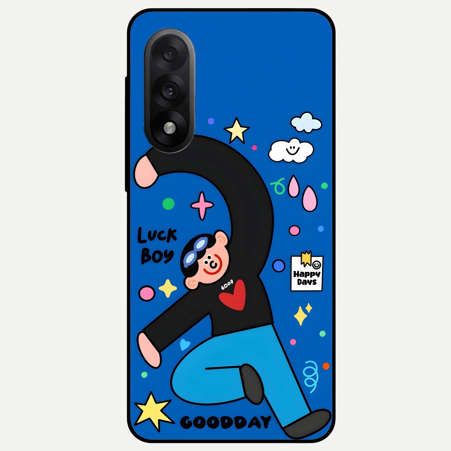  Happy Luck Vibe Glass Case For Oneplus Nord 5 back cover – full design glossy printed glass finish