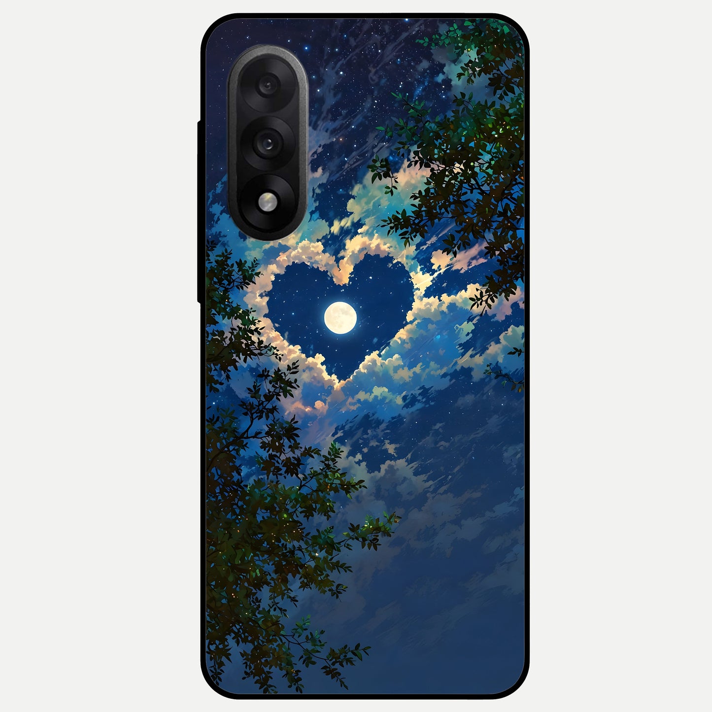  Heart With Moon Sky Glass Case For Oneplus Nord 5 back cover – full design glossy printed glass finish