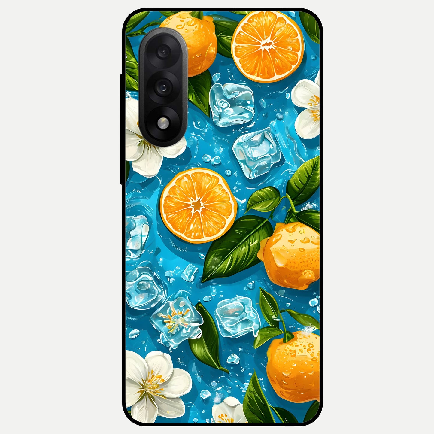  Ice Cube With Orange Glass Case For Oneplus Nord 5 back cover – full design glossy printed glass finish