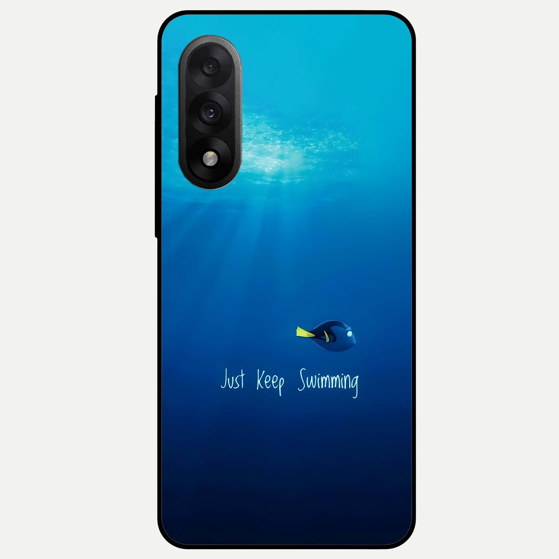  Just Keep Swimming Glass Case For Oneplus Nord 5 back cover – full design glossy printed glass finish