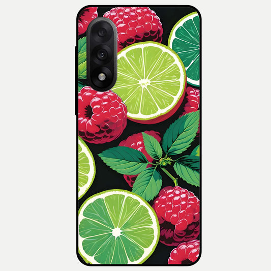  Lime and Raspberry Pattern Glass Case For Oneplus Nord 5 back cover – full design glossy printed glass finish
