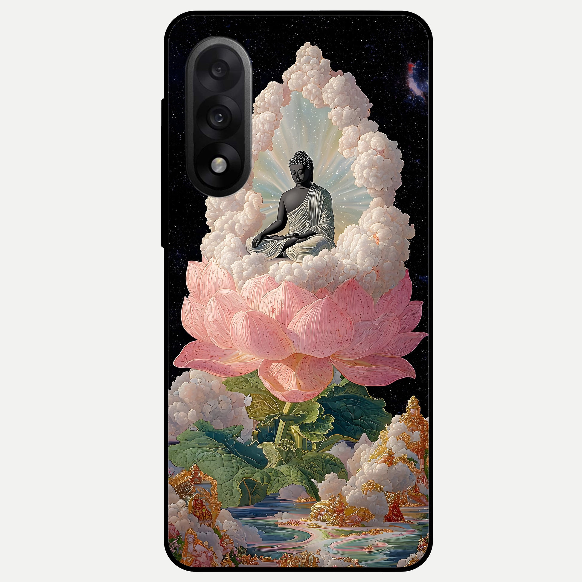  Lotus Divine Peace Glass Case For Oneplus Nord 5 back cover – full design glossy printed glass finish