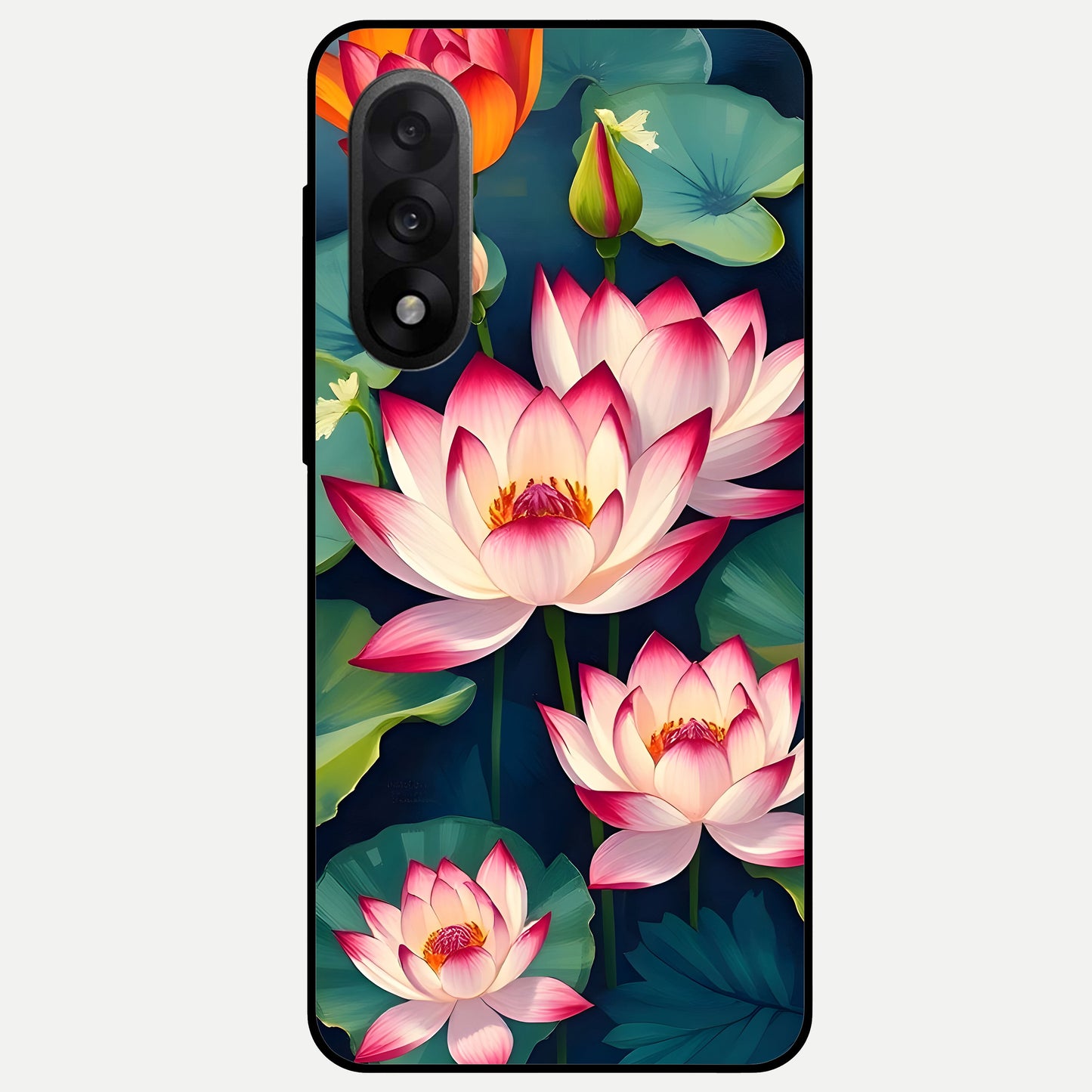  Lotus Dream Serenity Glass Case For Oneplus Nord 5 back cover – full design glossy printed glass finish