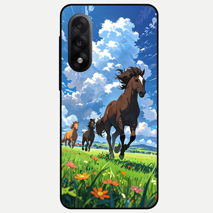  Majestic Horses Galloping Glass Case For Oneplus Nord 5 back cover – full design glossy printed glass finish