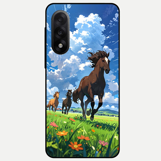  Majestic Horses Galloping Glass Case For Oneplus Nord 5 back cover – full design glossy printed glass finish