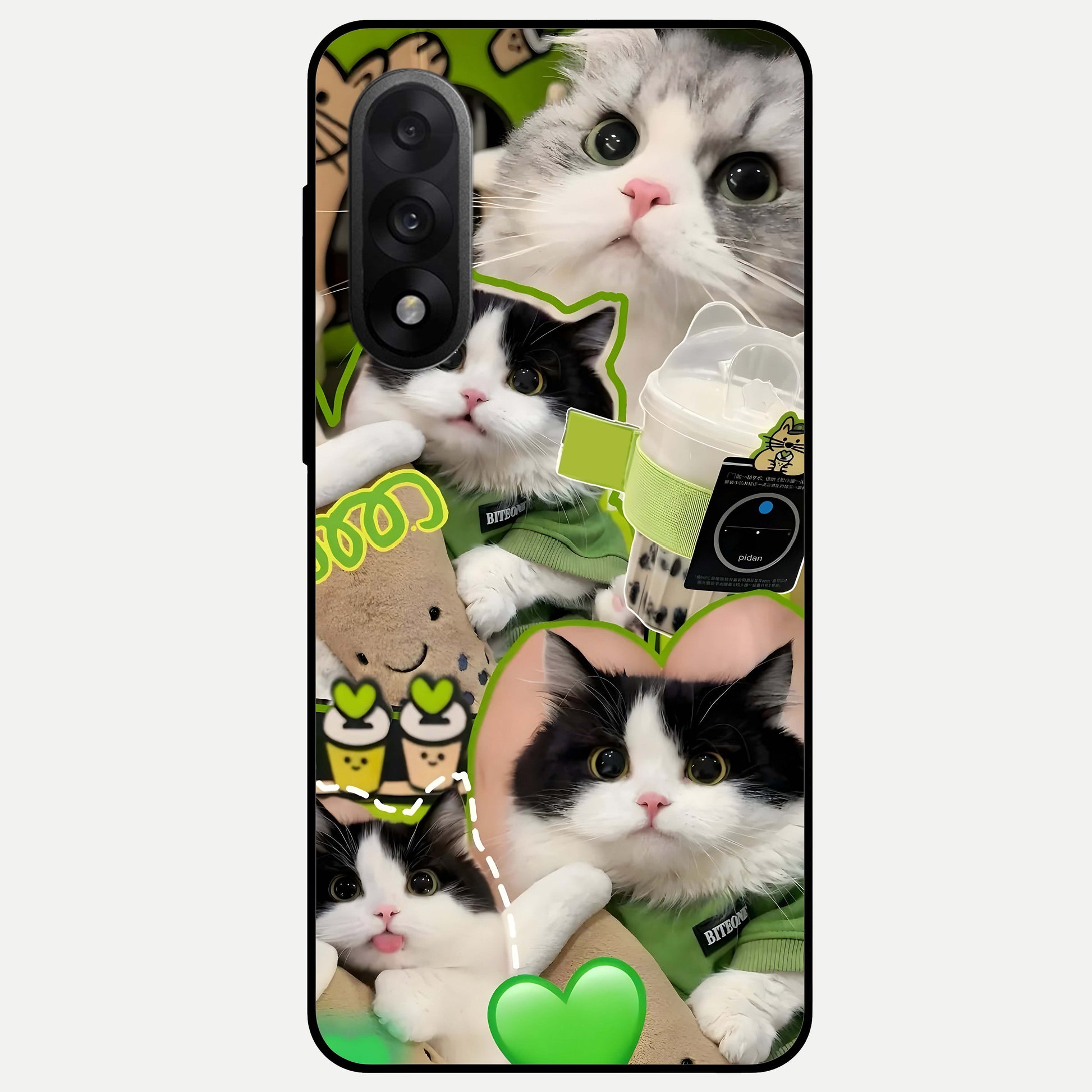 Matcha Cats Mood Glass Case For Oneplus Nord 5 back cover – full design glossy printed glass finish