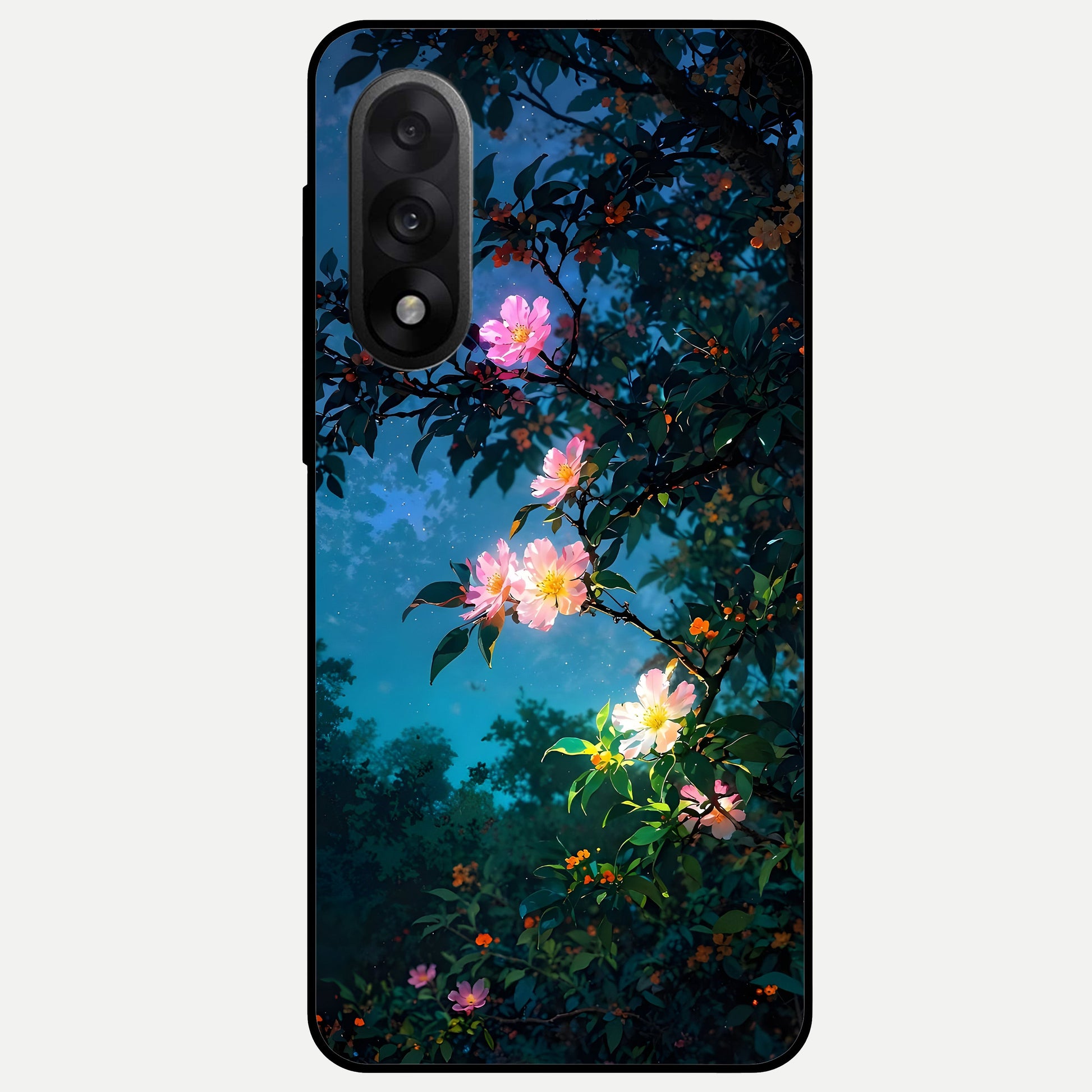  Midnight Bloom Glow Glass Case For Oneplus Nord 5 back cover – full design glossy printed glass finish