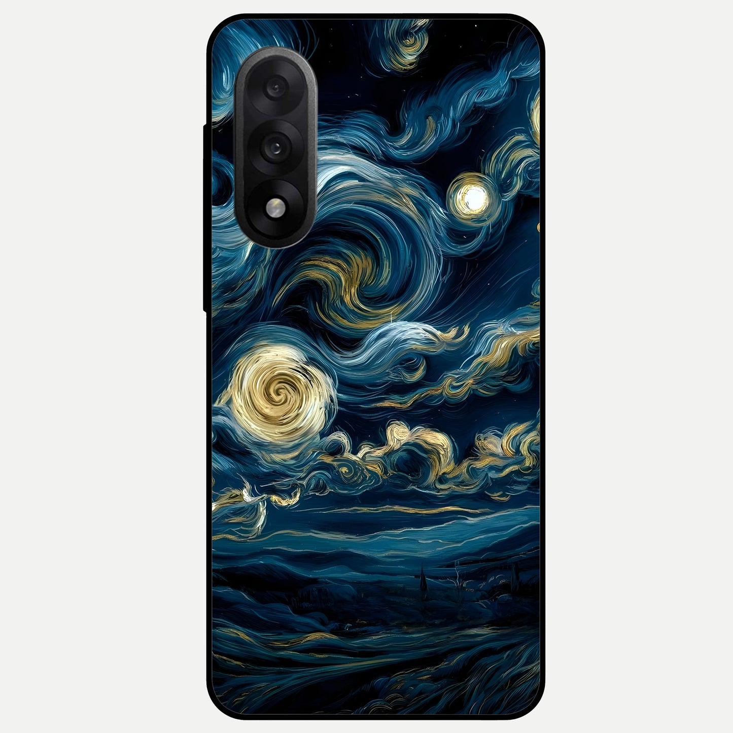  Midnight Sky Whirl Glass Case For Oneplus Nord 5 back cover – full design glossy printed glass finish