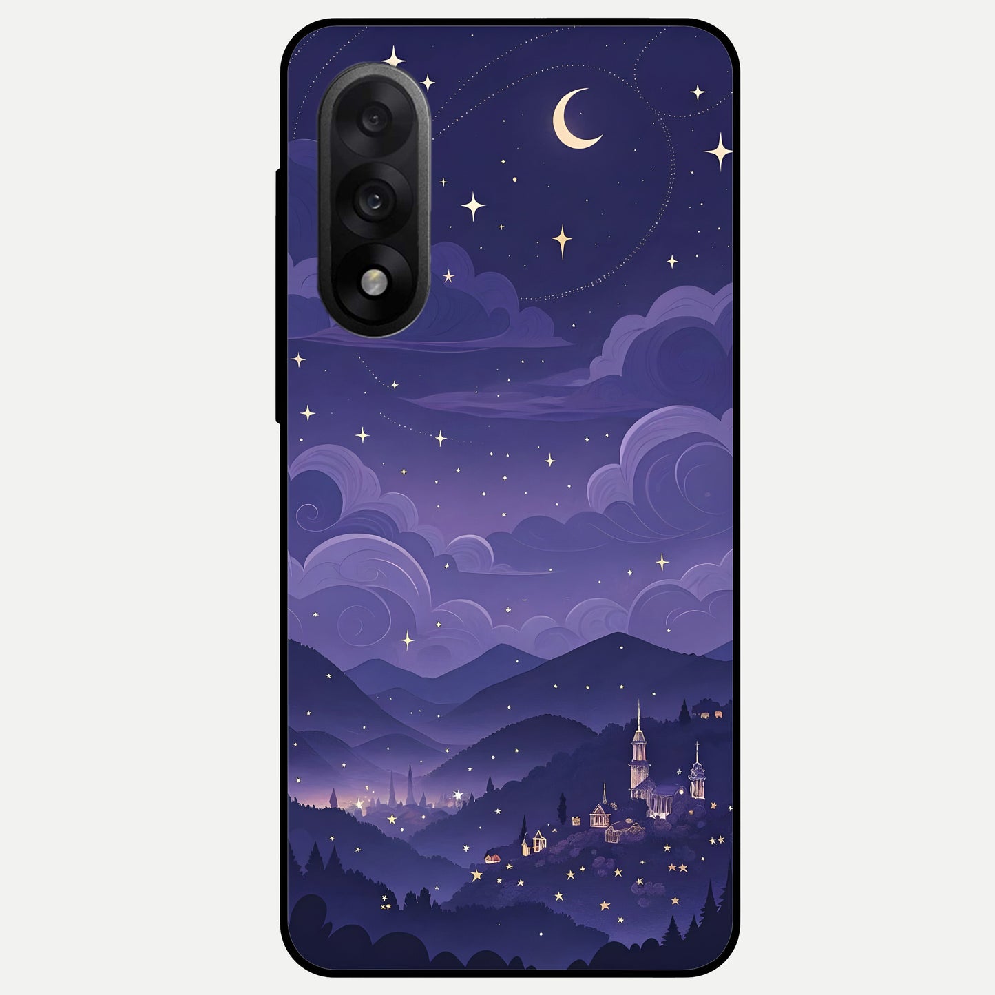 Minimal Night View Glass Case For Oneplus Nord 5 back cover – full design glossy printed glass finish
