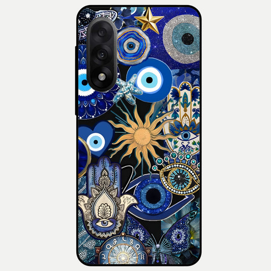  Mystic Blue Evil Eye Glass Case For Oneplus Nord 5 back cover – full design glossy printed glass finish