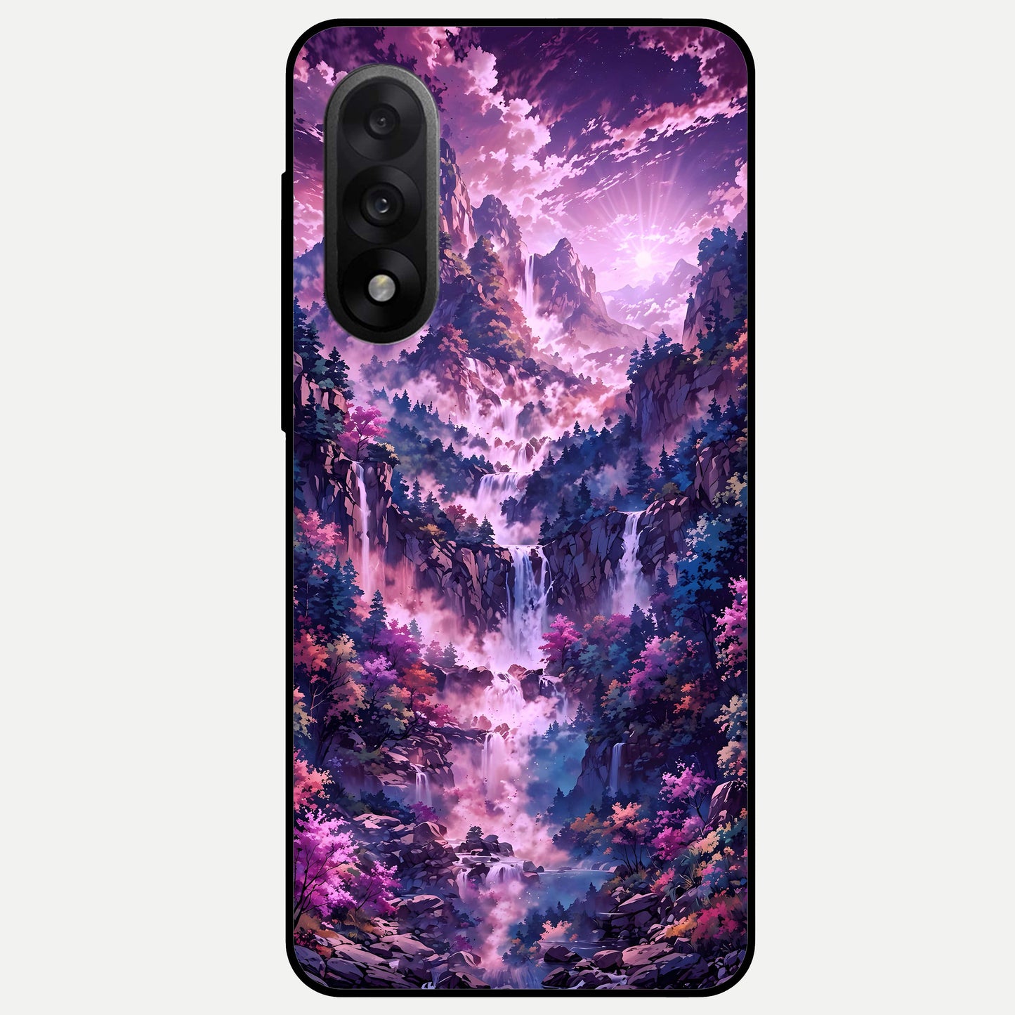  Mystic Cascade Peaks Glass Case For Oneplus Nord 5 back cover – full design glossy printed glass finish