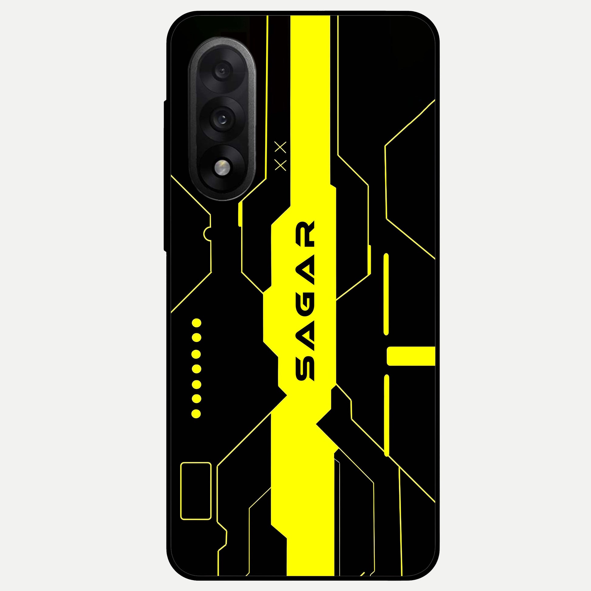  Neon CYBERPUNK Custom Name Glass Case For Oneplus Nord 5 back cover – full design glossy printed glass finish