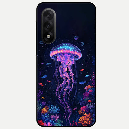  Neon Jellyfish Glass Case For Oneplus Nord 5 back cover – full design glossy printed glass finish