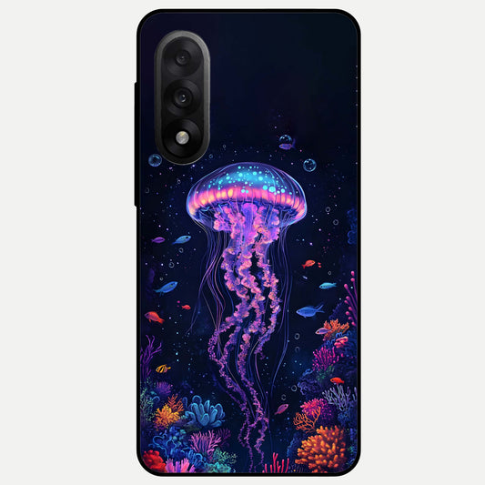  Neon Jellyfish Glass Case For Oneplus Nord 5 back cover – full design glossy printed glass finish