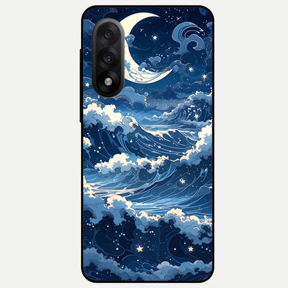  Ocean Moon Waves Glass Case For Oneplus Nord 5 back cover – full design glossy printed glass finish