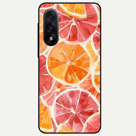  Orange Fruits Pattern Glass Case For Oneplus Nord 5 back cover – full design glossy printed glass finish
