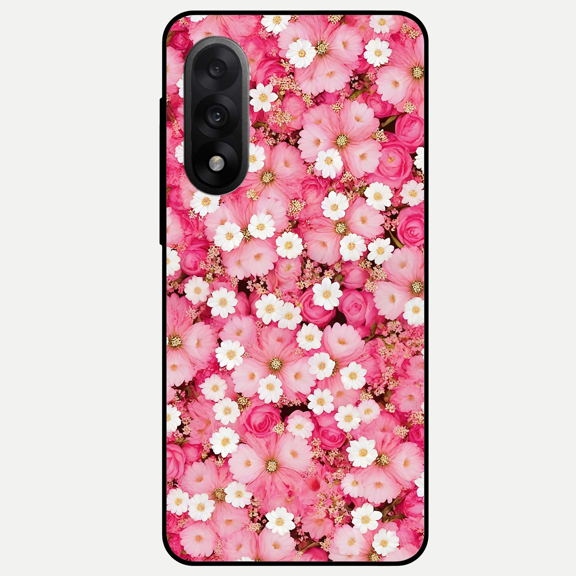  Pink Daisy Bliss Glass Case For Oneplus Nord 5 back cover – full design glossy printed glass finish