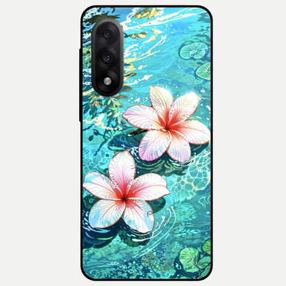  Pink Flowers in Water Glass Case For Oneplus Nord 5 back cover – full design glossy printed glass finish