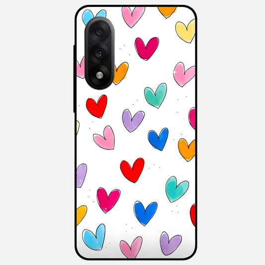  Playful Love Doodles Glass Case For Oneplus Nord 5 back cover – full design glossy printed glass finish