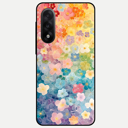  Rainbow Blossom Burst Glass Case For Oneplus Nord 5 back cover – full design glossy printed glass finish