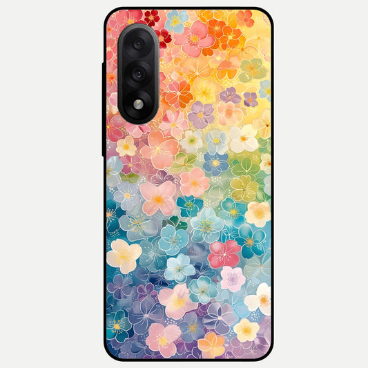  Rainbow Blossom Burst Glass Case For Oneplus Nord 5 back cover – full design glossy printed glass finish