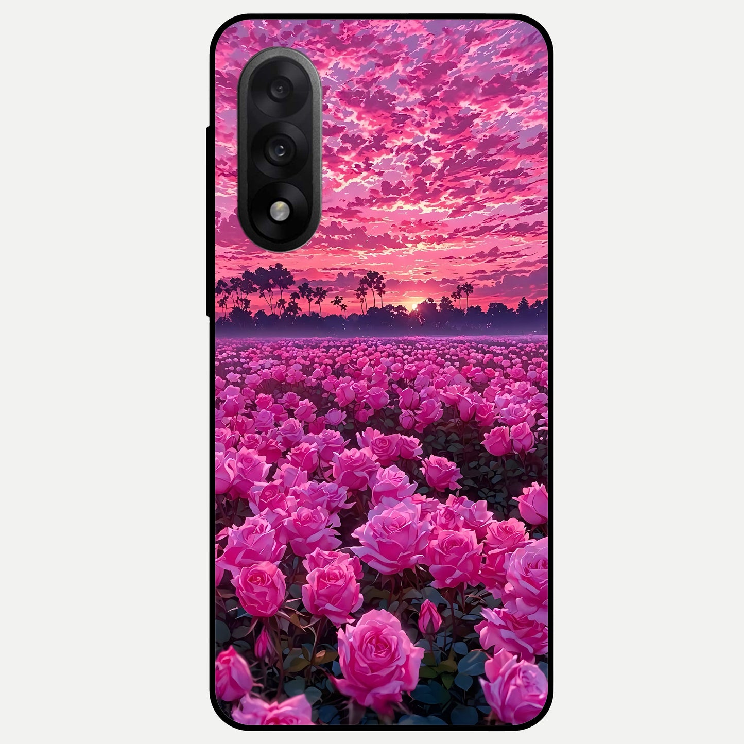  Rose Sunset Valley Glass Case For Oneplus Nord 5 back cover – full design glossy printed glass finish