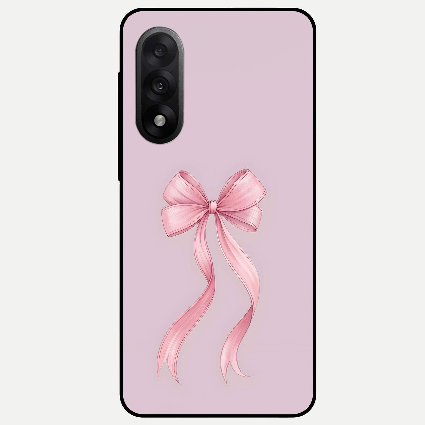  Soft Blush Bow Glass Case For Oneplus Nord 5 back cover – full design glossy printed glass finish