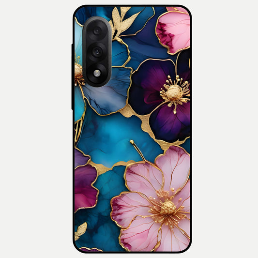  Sparkle Floral Glass Case For Oneplus Nord 5 back cover – full design glossy printed glass finish