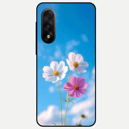  Tripple Flowers With Sky Glass Case For Oneplus Nord 5 back cover – full design glossy printed glass finish