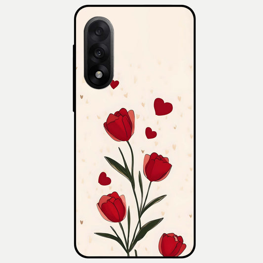  Tulip With Heart Glass Case For Oneplus Nord 5 back cover – full design glossy printed glass finish