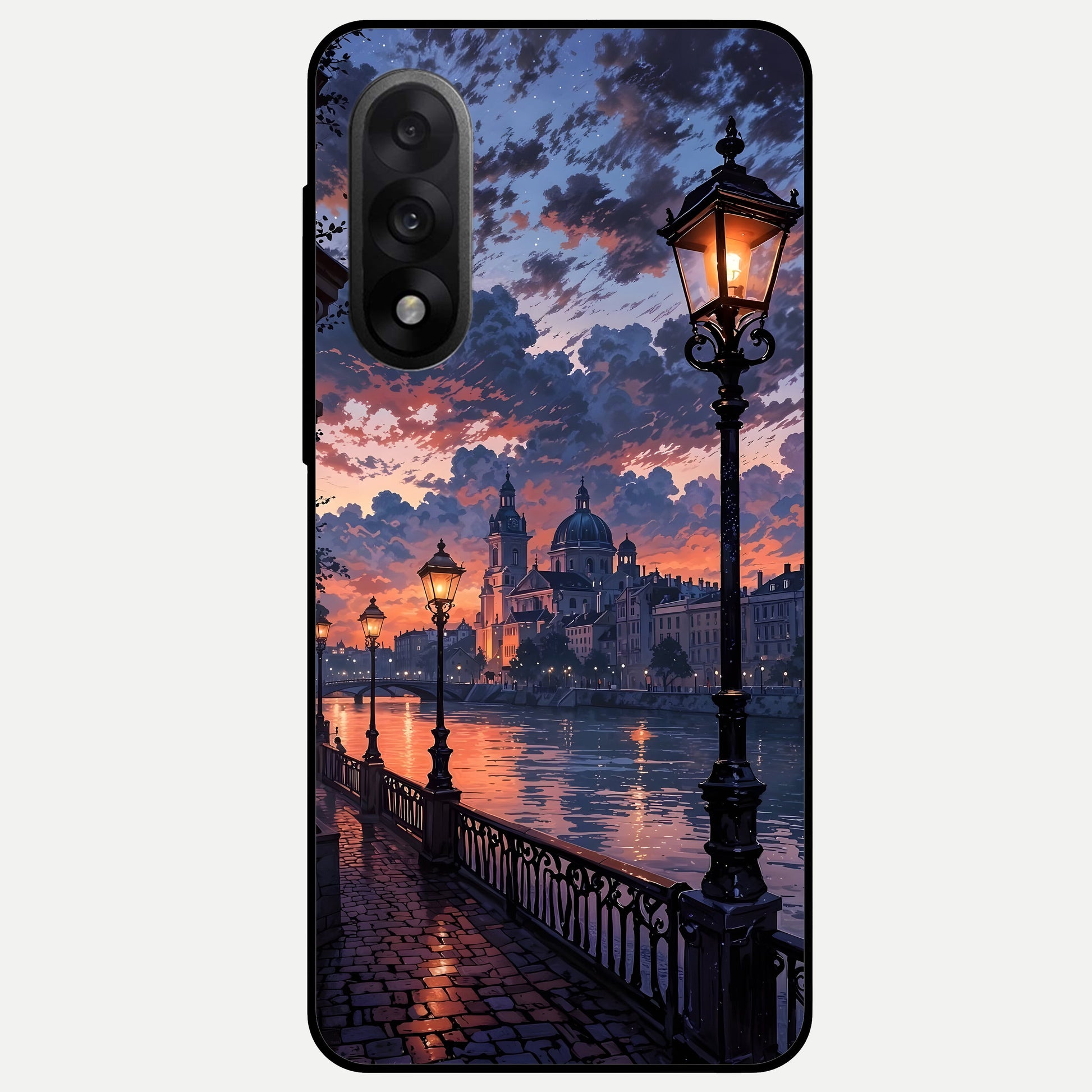  Twilight River Lights Glass Case For Oneplus Nord 5 back cover – full design glossy printed glass finish