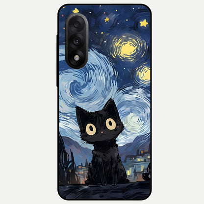  Van Gogh Cat Glass Case For Oneplus Nord 5 back cover – full design glossy printed glass finish