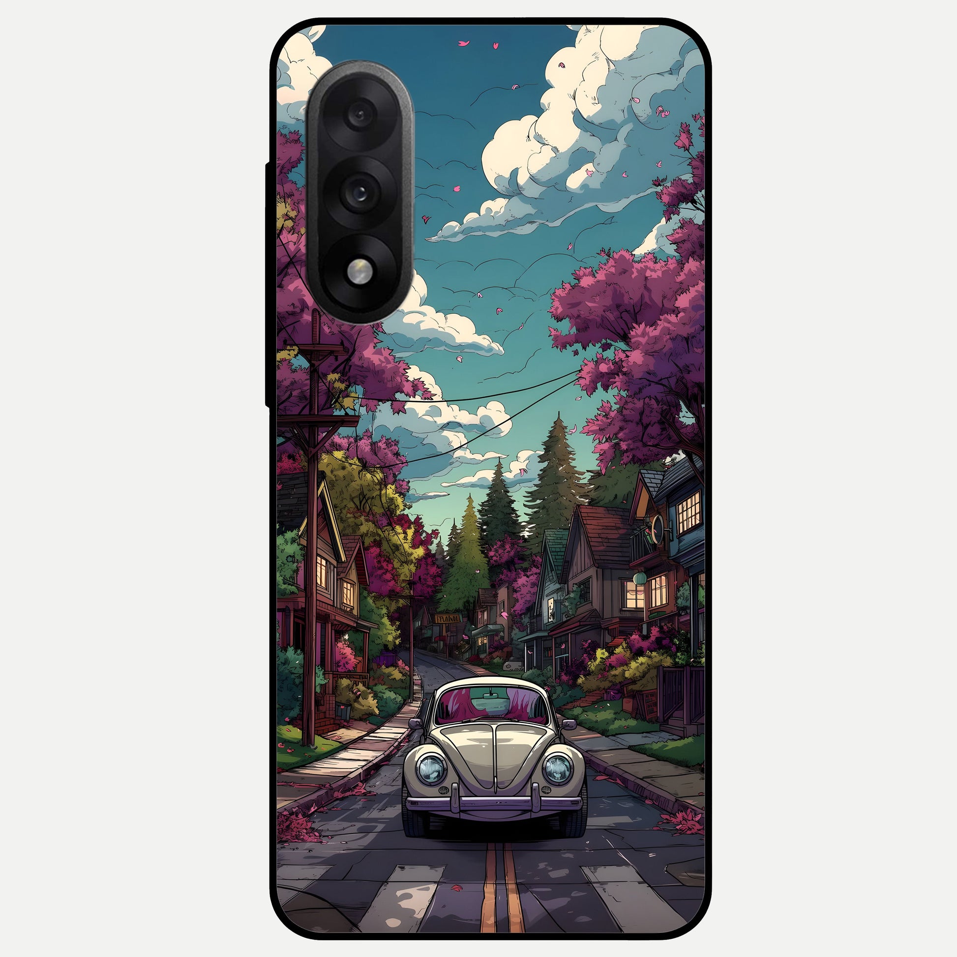  Vintage Street Drive Glass Case For Oneplus Nord 5 back cover – full design glossy printed glass finish