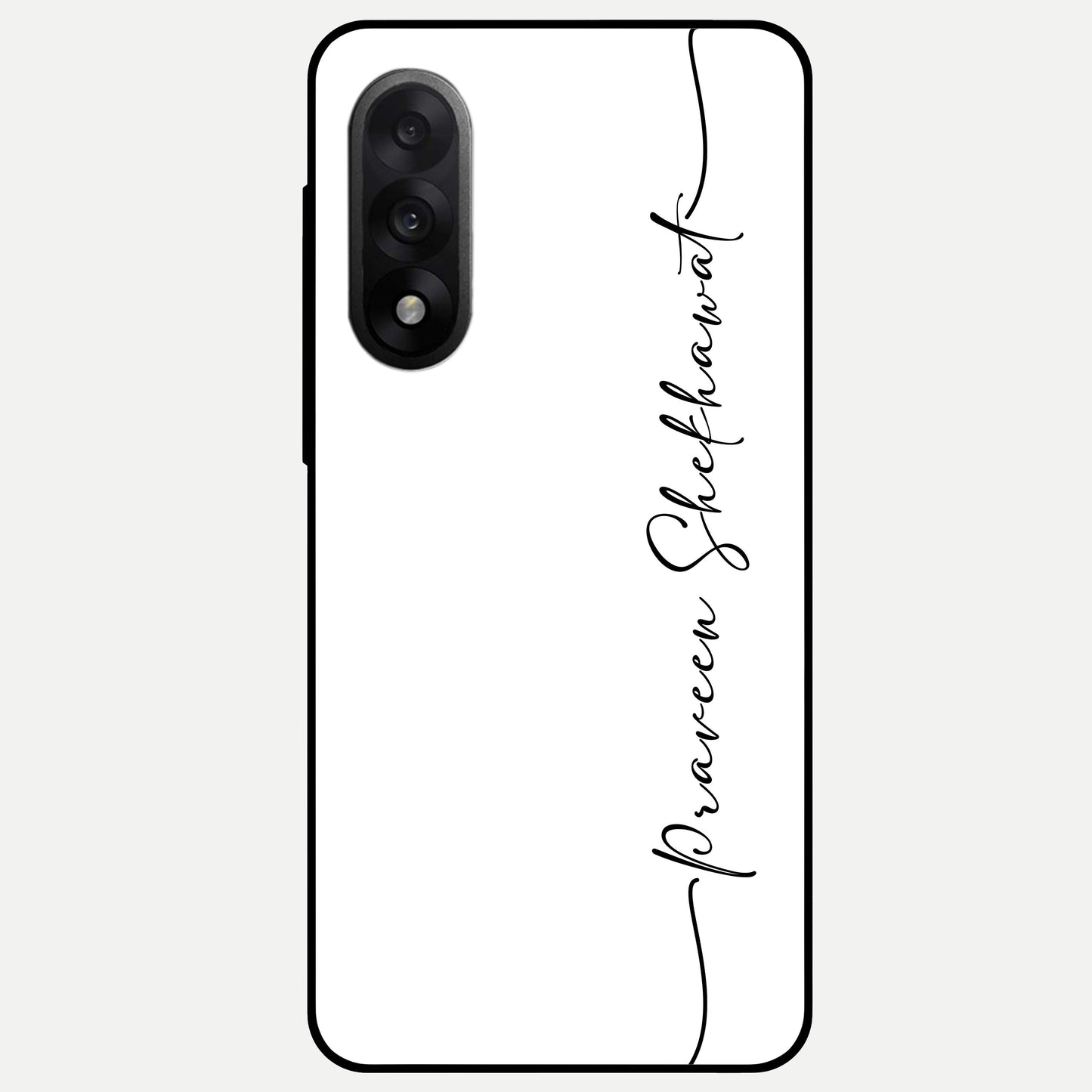  White Tune Custom Name Glass Case For Oneplus Nord 5 back cover – personalized glossy printed glass finish