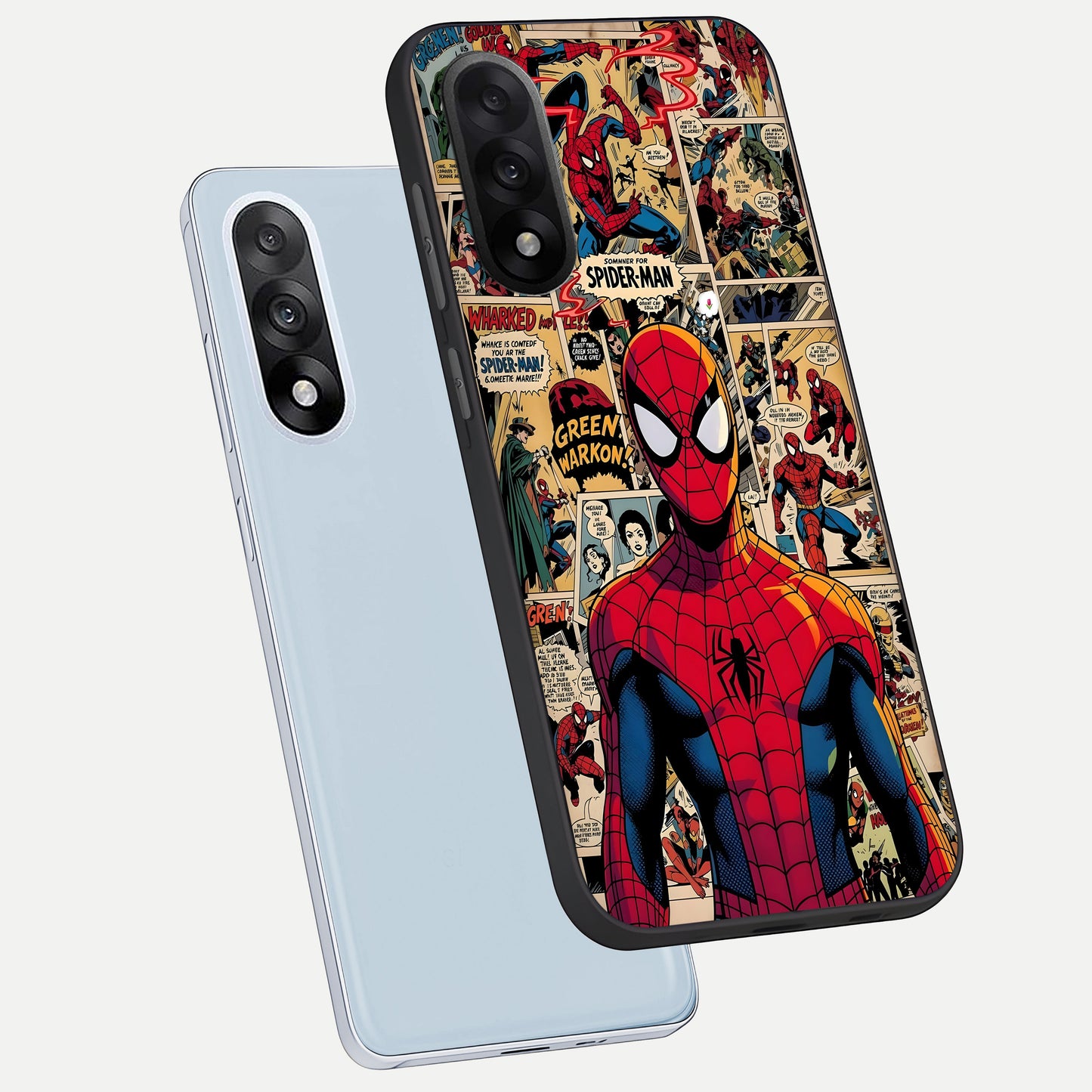  Aesthetic Spider phone case For Oneplus Nord 5 showing premium glass back cover with detailed artwork