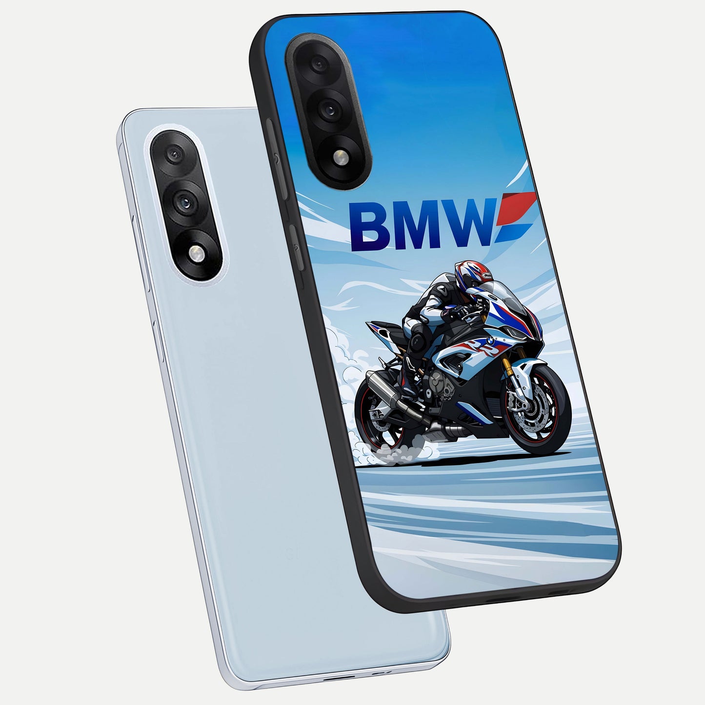  BMW Power Drift phone case For Oneplus Nord 5 showing premium glass back cover with detailed artwork