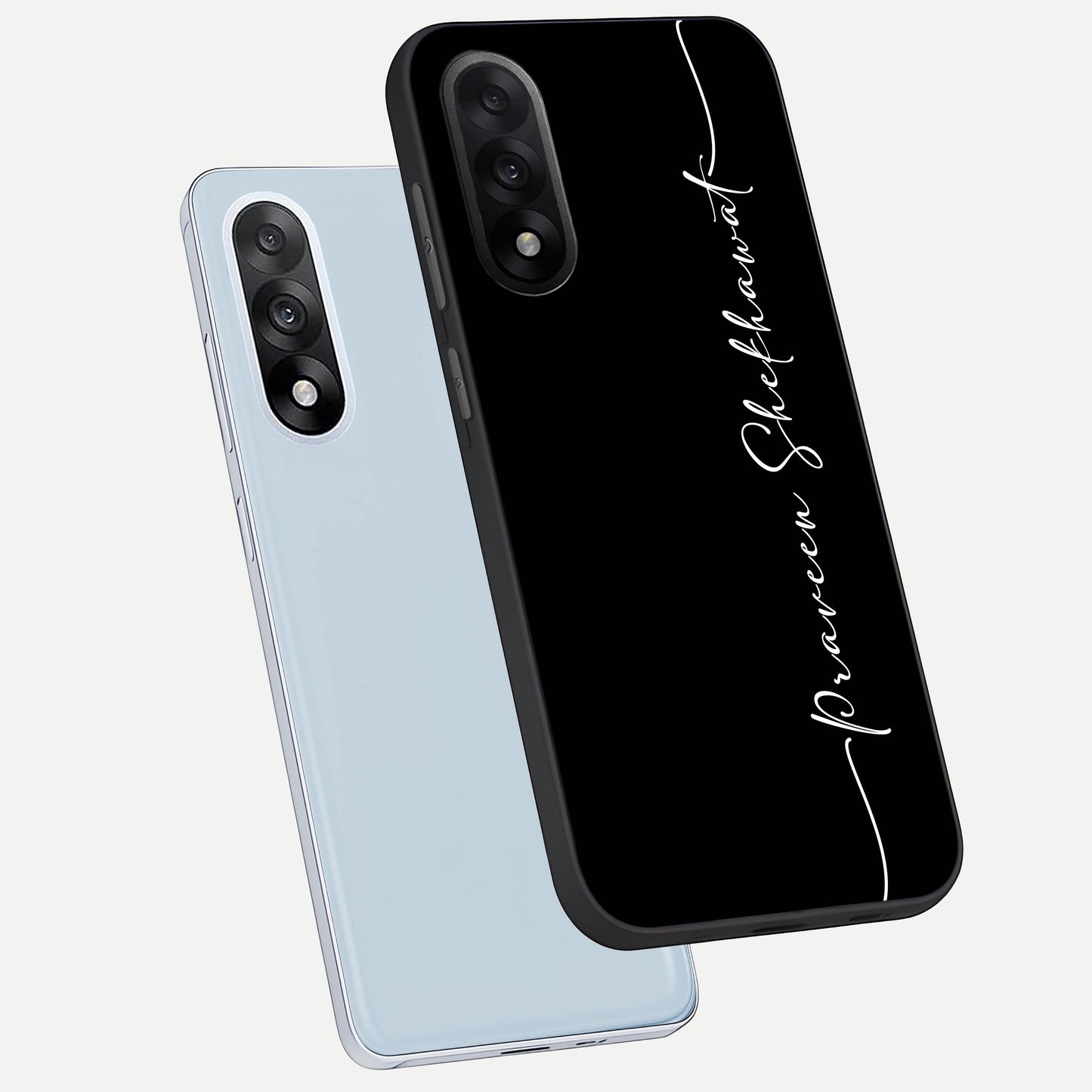  Black Tune Custom Name phone case For Oneplus Nord 5 showing premium glass back cover with detailed artwork