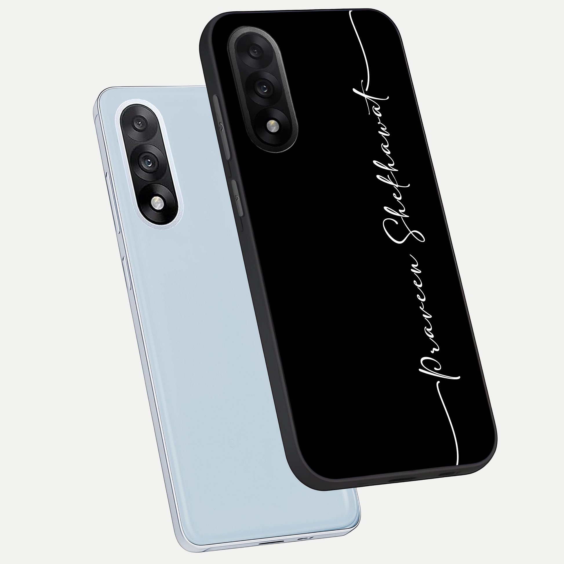 Black Tune Custom Name phone case For Oneplus Nord 5 showing premium glass back cover with detailed artwork