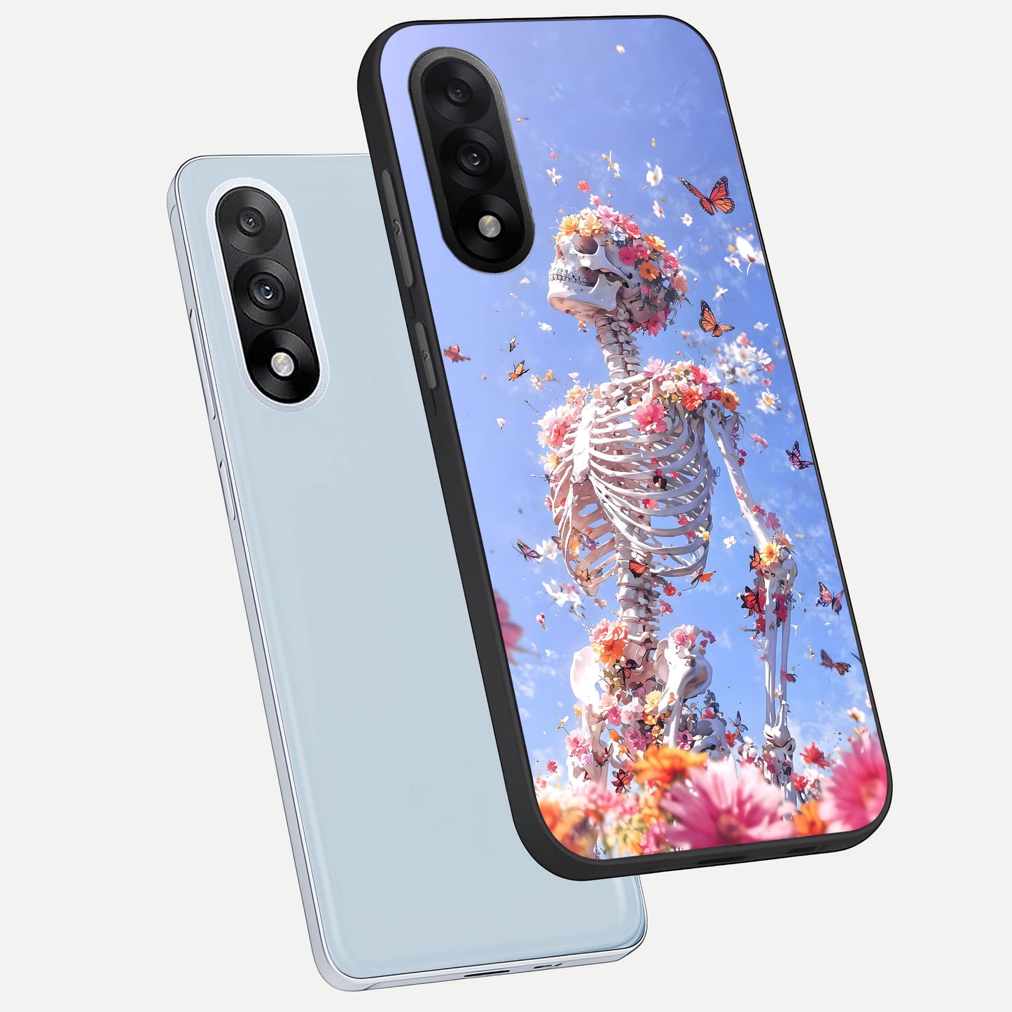  Bloom Beyond Bones phone case For Oneplus Nord 5 showing premium glass back cover with detailed artwork