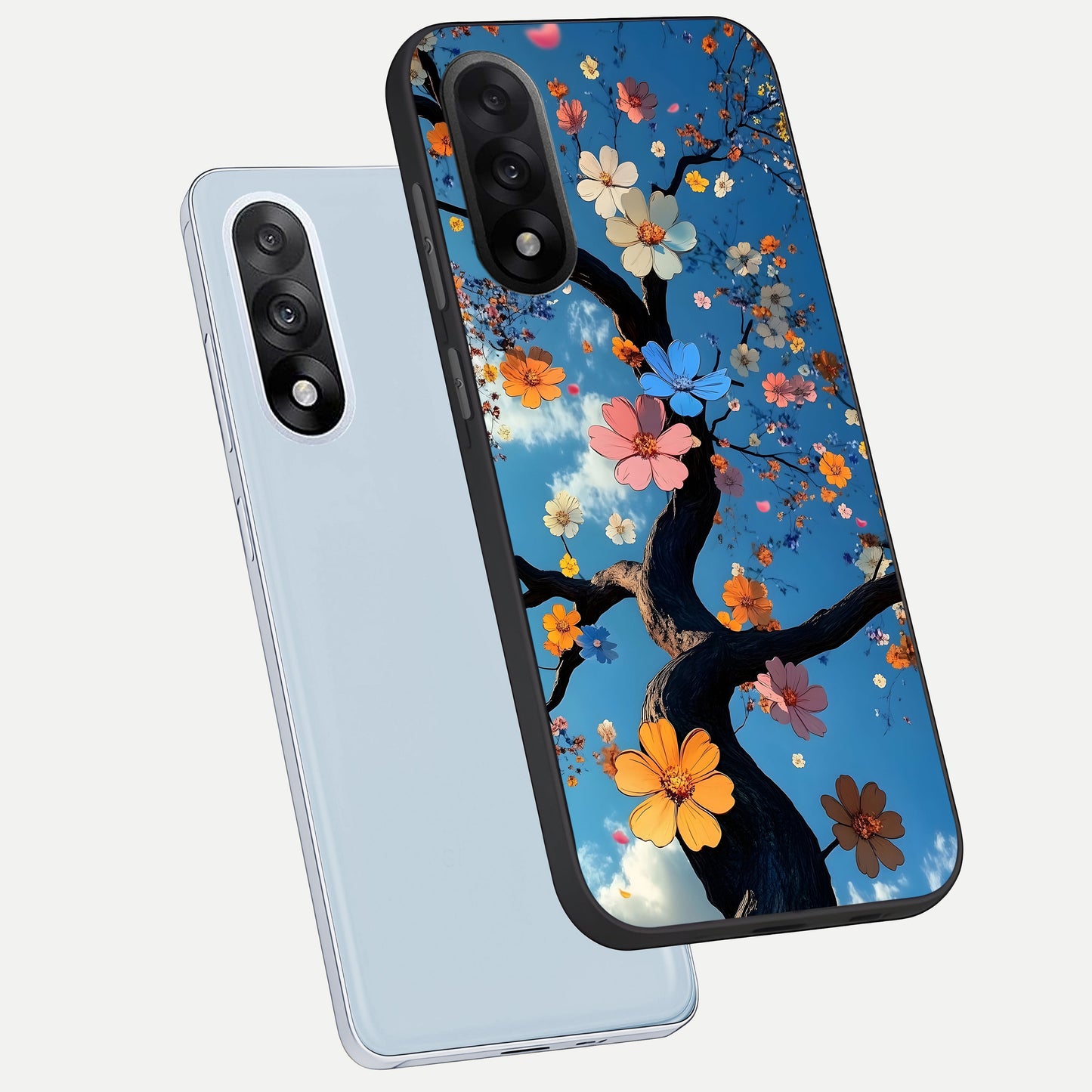  Blossom Dream Sky phone case For Oneplus Nord 5 showing premium glass back cover with detailed artwork