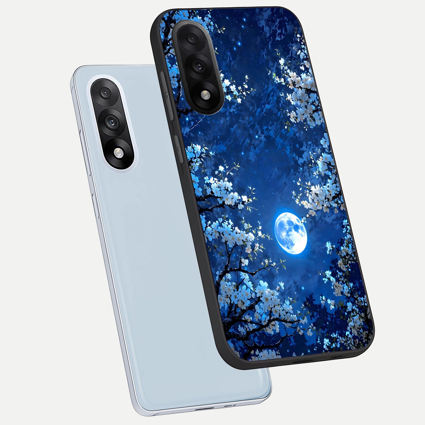 Blossom Moonlight Sky phone case For Oneplus Nord 5 showing premium glass back cover with detailed artwork