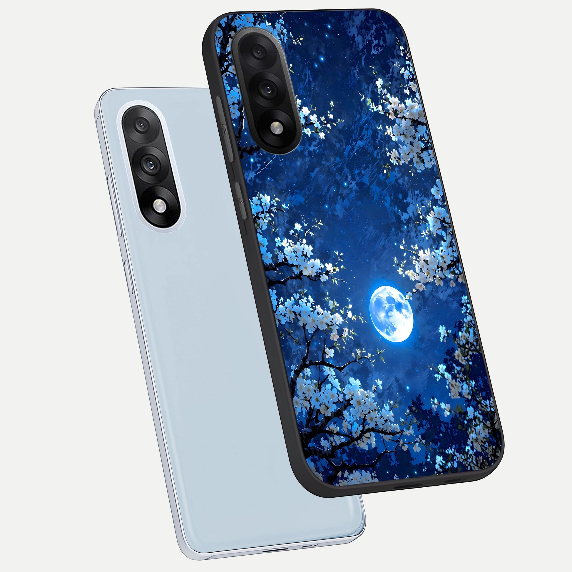  Blossom Moonlight Sky phone case For Oneplus Nord 5 showing premium glass back cover with detailed artwork