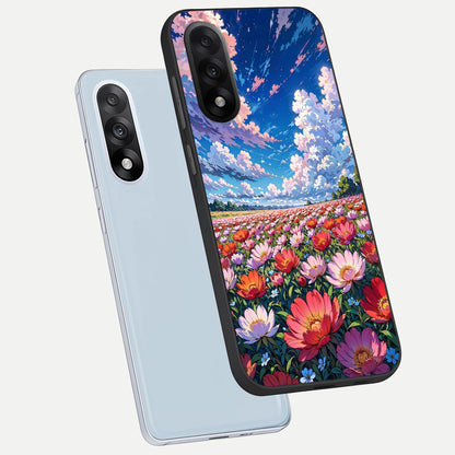  Blossom Sky Field phone case For Oneplus Nord 5 showing premium glass back cover with detailed artwork
