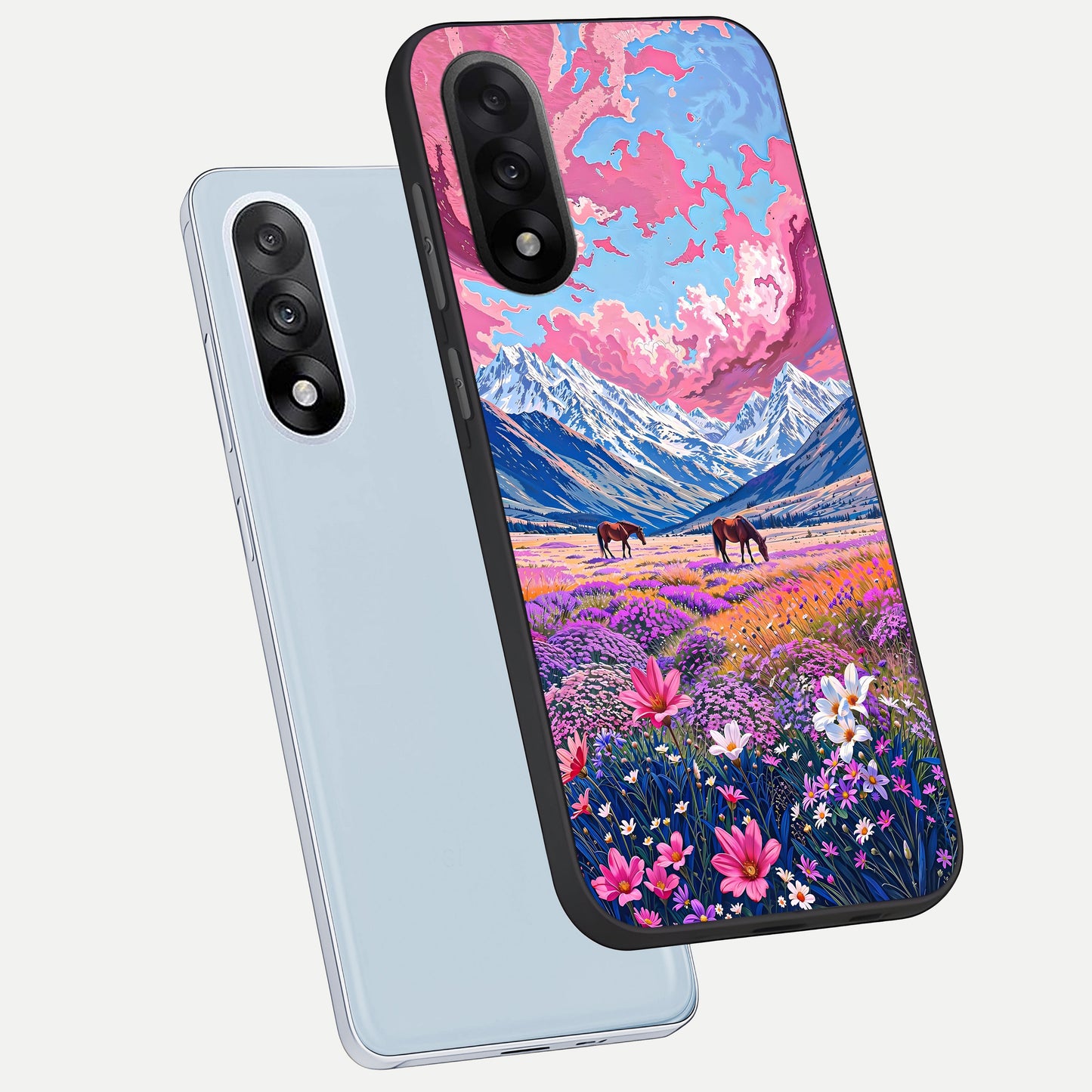  Blossom Valley Dream phone case For Oneplus Nord 5 showing premium glass back cover with detailed artwork