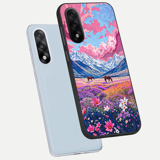  Blossom Valley Dream phone case For Oneplus Nord 5 showing premium glass back cover with detailed artwork