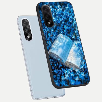  Blue Bloom Tales phone case For Oneplus Nord 5 showing premium glass back cover with detailed artwork