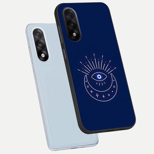  Blue Evil Eye phone case For Oneplus Nord 5 showing premium glass back cover with detailed artwork