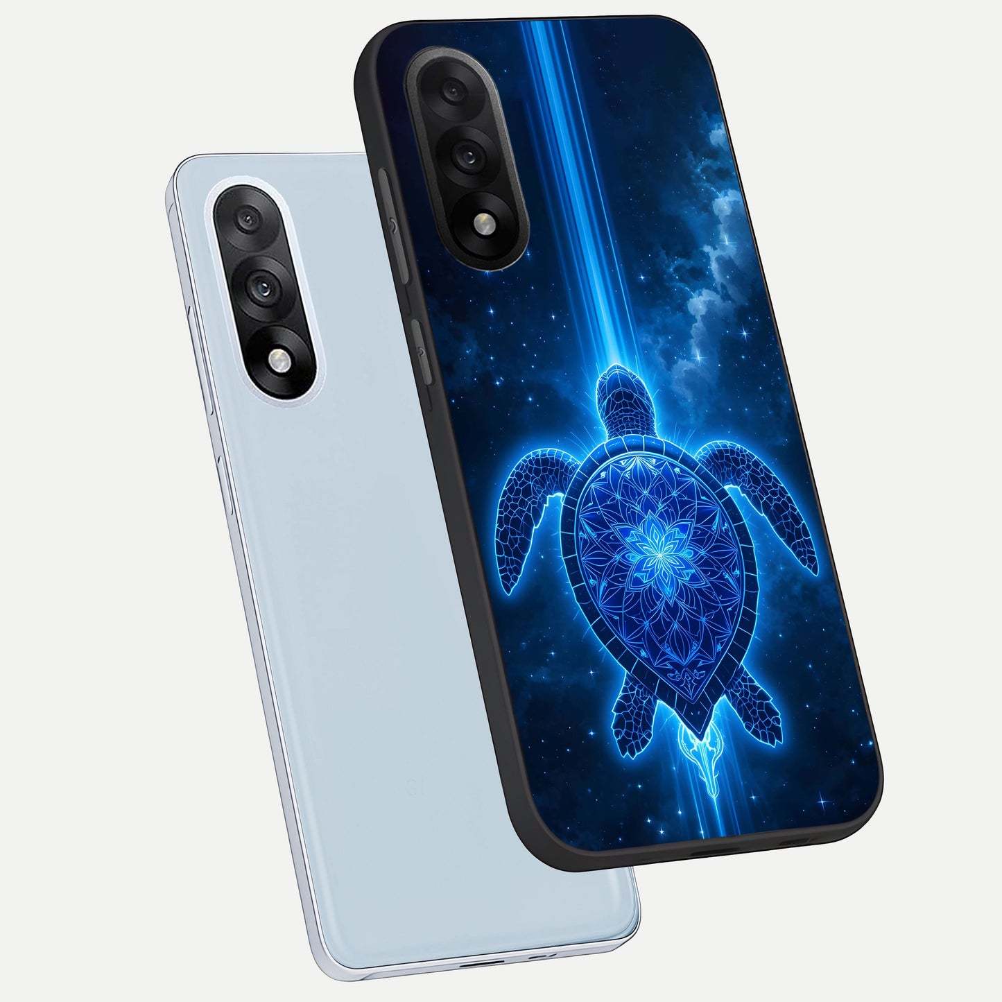  Blue Galaxy Turtle phone case For Oneplus Nord 5 showing premium glass back cover with detailed artwork