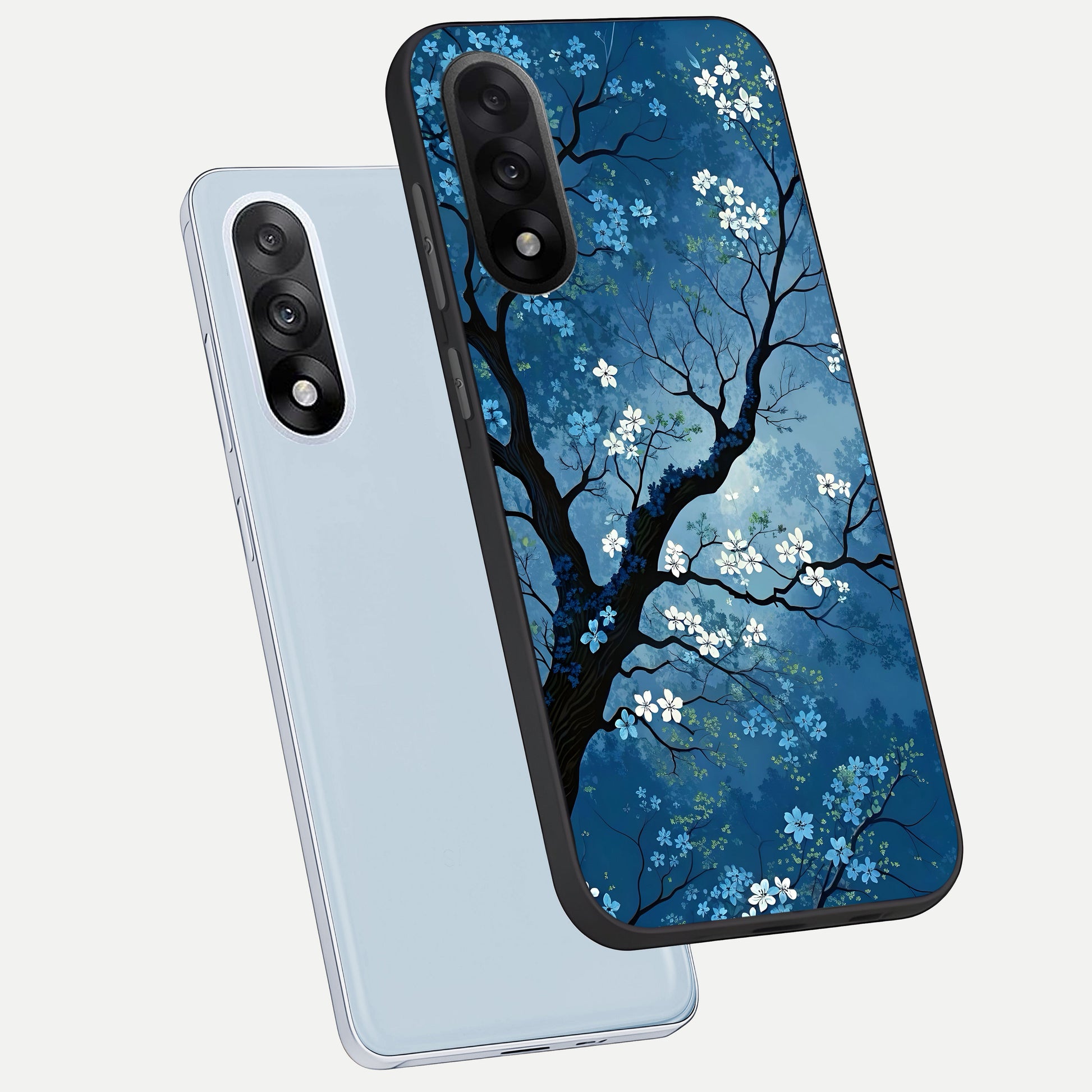  Blue Tree Serenity phone case For Oneplus Nord 5 showing premium glass back cover with detailed artwork